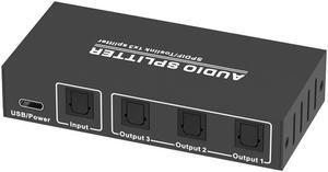 3 Way Spdif Toslink Optical Digital Audio Splitter 1 input 3 Outputs Support LPCM 2.0 / DTS / AC3 Audio Switcher