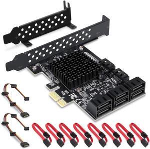 Amify PCIe SATA Card, 8 Port SATA Controller Expansion Card with Low Profile Bracket, Marvell 9215 Non-Raid, Boot as System Disk, Support 8 SATA 3.0 Devices(SA3014)