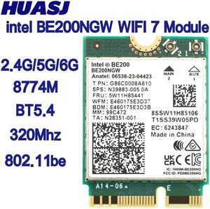 New Wi-Fi 7 BT 5.4 Intel BE200 WIFI Card BE200NGW 2.4/5/ 6 GHz 5.8 Gbps For Windows 11 PC Laptop