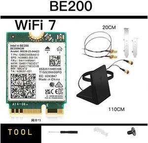 New Wi-Fi 7 Intel BE200 Bluetooth 5.4 Wifi Card BE200NGW 2.4/ 5/ 6 GHz 5.8 Gbps For Windows 10/11 PC Laptop With Antennas