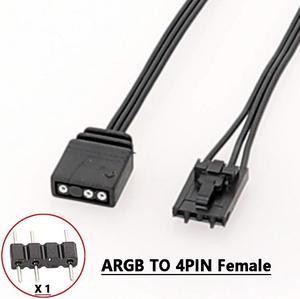Amify Corsair 5V 3-Pin ARGB to RGB 4Pin Female LED Adapter Cable for HD LL120 140 QL Fan 1.64ft