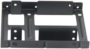 2X25TO35MAKIT Metal Dual 2.5" to 3.5" Hard Drive Bay Mounting Bracket w/ SATA Data Cable and Power Adatepr Cable- 2 X 2.5" to 3.5" HDD / SSD Mounting Bracket Kit - Black