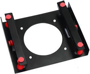 Black 3.5 " SATA HDD to 5.25" Bay Hard Disk Drive Shock Absorption Bracket converter mounting kit w/ w 8cm Fan Space