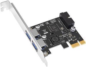 USB 3.0 PCI Express(PCIe) Expansion Card, PCI-e X1 to 4 Ports USB 3.0(2 USB Type-A+USB Internal 20Pin) Controller Card-Build in Self-Powered Technology-No Need Additional Power Supply