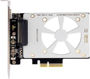 U.2 to PCIe 4.0/3.0 X4 Adapter for 2.5" U.2 Nvme SSD, SFF-8639 PCIe Card,PCI Express 3.0 4X to SFF8639  Full Speed Expansion Card with Full-Profile Slot Cover Bracket