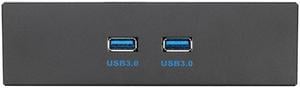 2 Port USB 3.0 5.25" Internal CD-ROM Bay Front Panel USB Hub,Dual USB 3.0 Type A Female to Motherboard USB 20 pin Splitter Adapter w/ 5.25 inch Metal Bracket