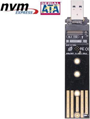 M.2 to USB Adapter, NVMe NGFF to USB 3.0 Reader Converter Card, Support PCIe and SATA Based SDD 2230 2242 2260 2280 mm, No Cable Needed