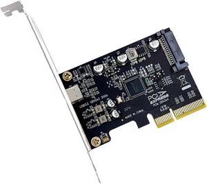 USB 3.2 Gen 2x2 20Gbps Type-C PCIe Adapter Card, USB C SuperSpeed PCI Express 3.0 x4 Host Controller Card, USB Type-C PCI-e Add-On PCIe Expansion Card, Support Windows & Linux