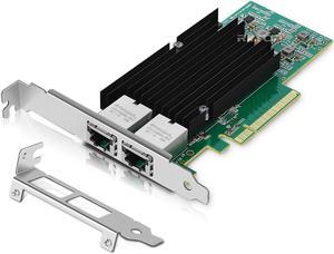 10Gb Dual LAN Base-T PCI-e Network Card, Intel X540 Controller, 10Gbps Ethernet Adapter, 2 * 10Gbe RJ45 Port , Support Windows/Windows Server/Linux/Vmware/ESX