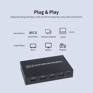 AM-KVM 201CL 2-in-1 HDMI-compatible/USB KVM Switch Support HD 2K*4K 2 Hosts Share 1 Monitor/Keyboard& Mouse Set KVM Switch