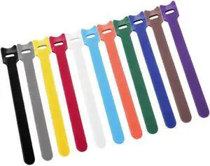 6" Velcro Resuable Ties,Cable Ties Self Adhesive Reusable Loop Hook Wrap Bundle Plastics Nylon Strap Organizer Self Clip Holder Wire Tie 50pcs/bag (Yellow)