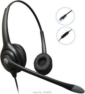 RJ9 plug headphone Anti-NoiseTelephone headset call center headset QD cord Volume +Mute or 3.5mm plug,or 2.5mm plug headset