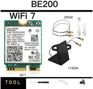 New Wi-Fi 7 Intel BE200 Bluetooth 5.4 Wifi Card BE200NGW 2.4/ 5/ 6 GHz 5.8 Gbps For Windows 10/11 PC Laptop With Antennas