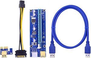 Pcie Pci-e Pci Express Riser Card 1x To 16x GPU Usb 3.0 Extender Riser X1 X16 Card Adapter SATA 6Pin Power Cable Miner