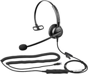 QD-RJ9 Call Center Corded Headset Noise Cancelling For Landline Phones