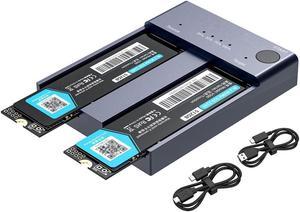 Dual Bay M.2 NVME SSD Enclosure Offline Clone USB C 3.1 Gen2 10Gbps For M Key & M/B Key NVME PCIe SSD Hard Drive Reader