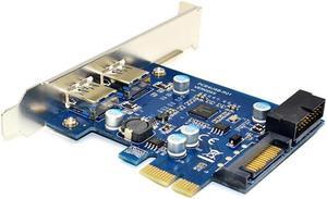 SuperSpeed 2-Port USB 3.0 19-pin USB3.0 PCI-E PCI Express pcie Card Motherboard 20P 20 pin Connector NEC Chipset