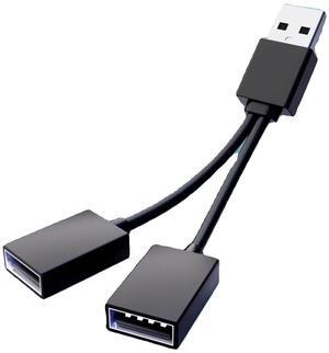 USB Splitter Y Cable, USB 2.0 1 Male to 2 Female Splitter Hub Power Cord Extension Adapter Cable for PC/Car/Laptop/U Disk, etc