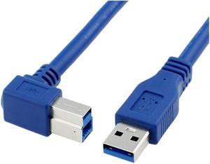 USB 3.0 Type A Male to B Male 90 degree elbow Angled Printer Cable Cord Blue 0.6m 1m 1.8m