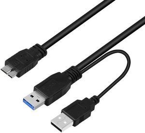 High Speed USB 3.0 Dual A Male to Micro B Y Extension Cord Cable Move Hard Disk HDD Data Cable For PC Laptop