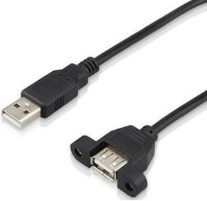 USB 2.0 Extension Cable Male to Female With Screw Panel Mount Foil+Braided  Shielded 30cm 50cm 1m 2m 3m 5m