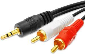 3.5 MM Male Jack to AV 2 RCA Male Stereo Music Audio Cable Cord AUX for Mp3 Pod Phone TV Sound Speakers X