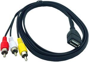 USB 2.0 A Female to 3 RCA Male Video AV Cable Lead For PC TV Aux Audio Video adapter AV equipment