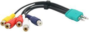 New 5 RCA Female 2.5 3.5 Audio Video Cable Adapter Connector 3 RCA Video 2 RCA Audio 3.5 2.5 Video Audio Line Wire Cord