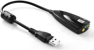 USB Sound Card 5HV2 External USB 2.0 to 3D Virtual Audio Headset Microphone 7.1 Channel Adapter 3.5mm Jack For Laptop PC
