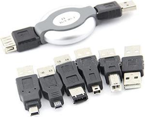 Travel Kit Cable USB To IEEE 1394 Firewire W 6 Adapters