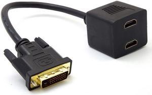 DVI 24+1 Male to 2 * HDMI Female Splitter Adapter Cable HDMI cable for HDTV LCD DVI-D HDMI conversion 1080p