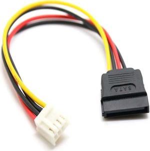 4Pin FDD Floppy Female to 15Pin SATA Female Adapter Converter Power Leads Cable Cord 18AWG Wire for ITX PC