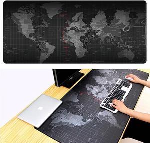 Extra Large Mouse Pad Old World Map Gaming Mousepad Anti-slip Natural Rubber Gaming Mouse Mat with Locking Edge