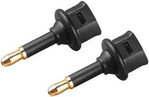 2 Pcs Toslink Female To 3.5mm Male Mini Audio Plug Digital Optical Adapter Converter