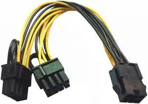 6 Pin Feamle to Dual 8 Pin Male PCI Express Power Converter Cable CPU Video Graphics Card 6Pin to 8Pin PCIE Power Cable