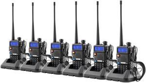 6pcs UV-5R Dual Band 5W Two-Way Radio Ham Walkie Talkie + Free Headset