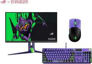 ASUS ROG Strix 27 XG27AQM-G EVA Limited Edition Gaming Monitor & ROG Strix Scope Red Switch Keyboard & Keris Wireless Mouse Combo-Evangelion Limited Edition