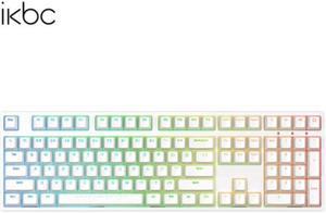 iKBC F210 USB Wired Mechanical Gaming Keyboard RGB Backlit Cherry MX Brown switch 108 keys Full Size, PBT keycaps, Ergonomic Design-White