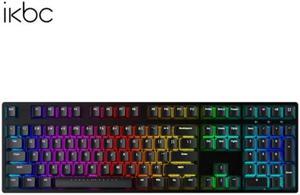 iKBC F210 USB Wired Mechanical Gaming Keyboard RGB Backlit Cherry MX Red switch 108 keys Full Size, PBT keycaps, Ergonomic Design-Black