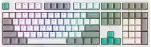iKBC F210 USB Wired Mechanical Gaming Keyboard RGB Backlit Cherry MX Red switch 108 keys Full Size, PBT keycaps, Ergonomic Design-White&Grey