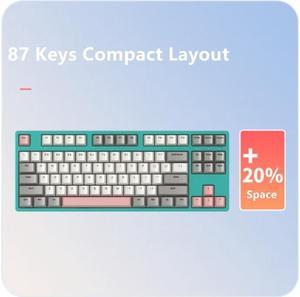 iKBC Typeman W200 2.4Ghz Wireless 87 keys PBT Keycaps Mechanical Gaming Keybaord-Cherry MX Brown(white&gray&green)