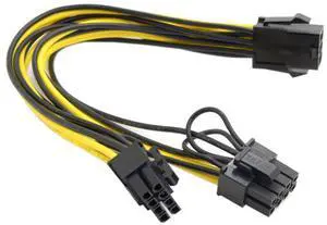 CY PW-185 PCI Express 6Pin to Dual 8Pin Power Adapter Cable/PCI-E PCI Express ATX 6Pin Male to Dual 8Pin 6Pin Female Video Card Extension Splitter Power Cable