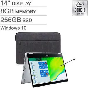 Acer Spin 3 14" Laptop - 10th Gen Intel Core i5-1035G1 - 1080p (Bonus Acer Protective Sleeve and Rechargeable Stylus)