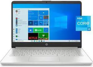 HP 14" FHD Laptop, Intel Core i3-1115G4, 8GB RAM, 256GB SSD, Windows 10 Home (S mode), Silver