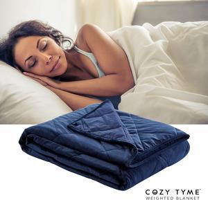 Cozy Time Kellan Navy 2 in 1 Warm & Cool Weighted Blanket - 6 Pound | Calm Sleeping | 41"x  60"