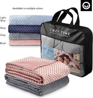Cozy Time Naliah Blush Weighted Blanket - 15 Pound | Calm Sleeping | Dot Velvet Cover 48"x 72"