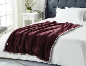 Cozy Time Ailani Purple Flannel Reversible Sherpa Throw - Super Soft | Cozy | Solid Color 50"x 60"
