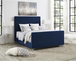 Inspired Home Montgomery Platform Bed - Upholstered | Denim Linen