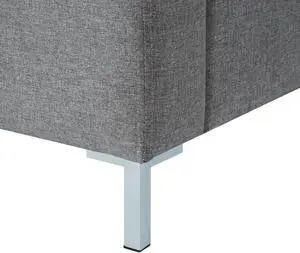 Inspired Home Montgomery Platform Bed - Upholstered | Grey Linen