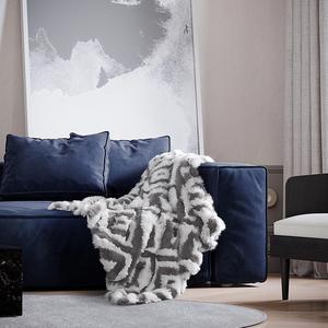 Inspired Home Coy Knit Throw - Luxuriously Soft | Ikat Diamond Design, Grey Acrylic